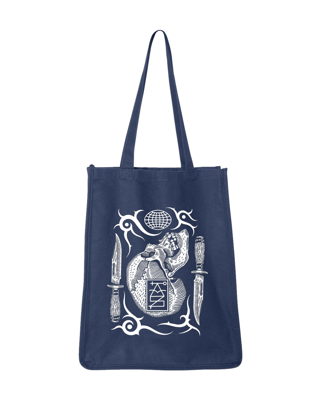Protection Skull Tote Bag (Navy)