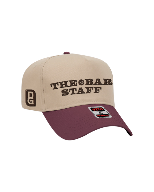 The OG Bar Staff Snapback Hat (Maroon / Cream)