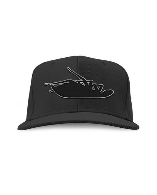 Silver Blackout Snapback Hat