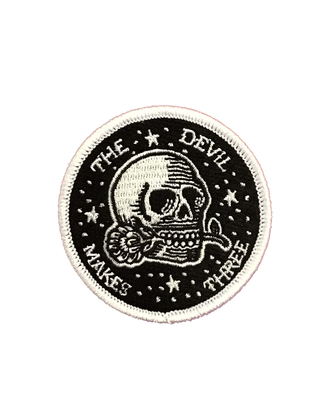 Skull Rose Embroidered Patch